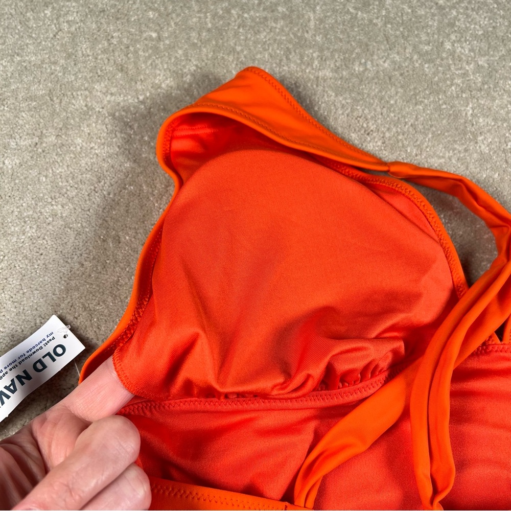Old‎ Navy One Piece Swimsuit Orange Cross Back NWT Women's XL - Picture 4 of 11